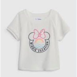 Disney Towel Terry Minnie Mouse White Top Short Sleeve Kids Girls Size 5
